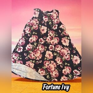 *0744 Fortune Ivy floral mini dress women 2X plus